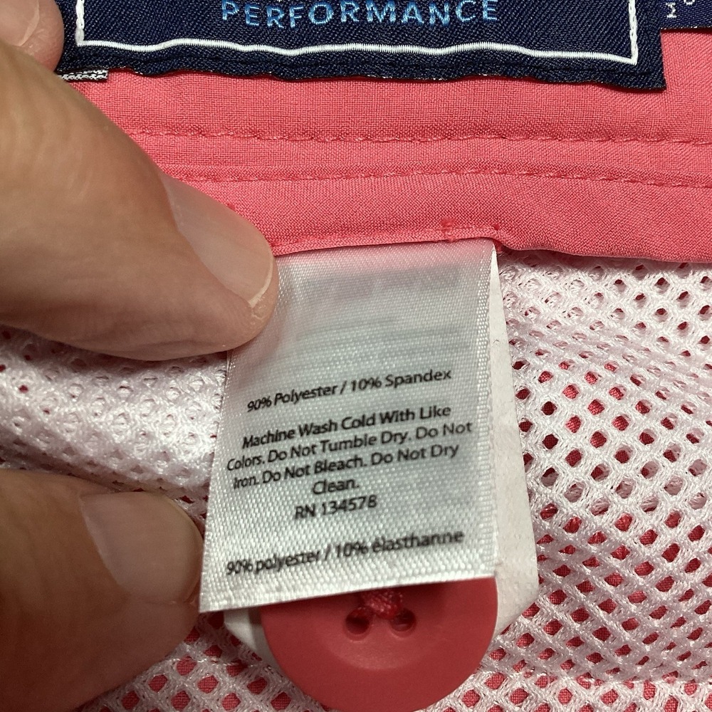 Vineyard Vines Shorts Mens 38 Salmon Flat Front Chino Lightweight- FLAWS - Picture 8 of 12